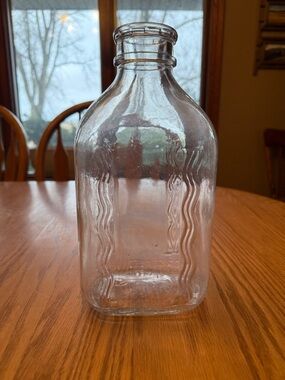 Vintage Clear Glass Decorative Bottle Vase